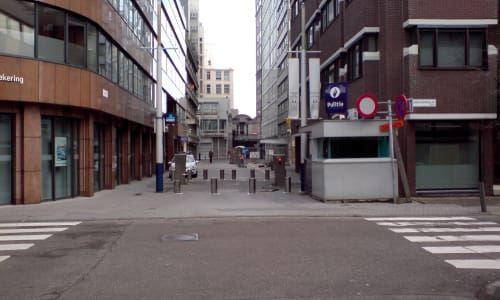 A road with buildings where one of the greatest Antwerp heist happen
