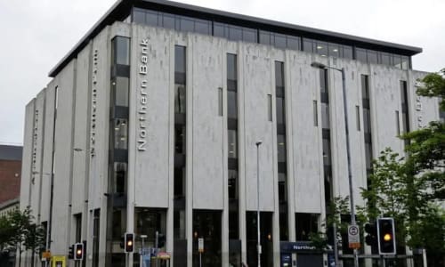 A picture of the Northern Bank, known for its greatest robberies