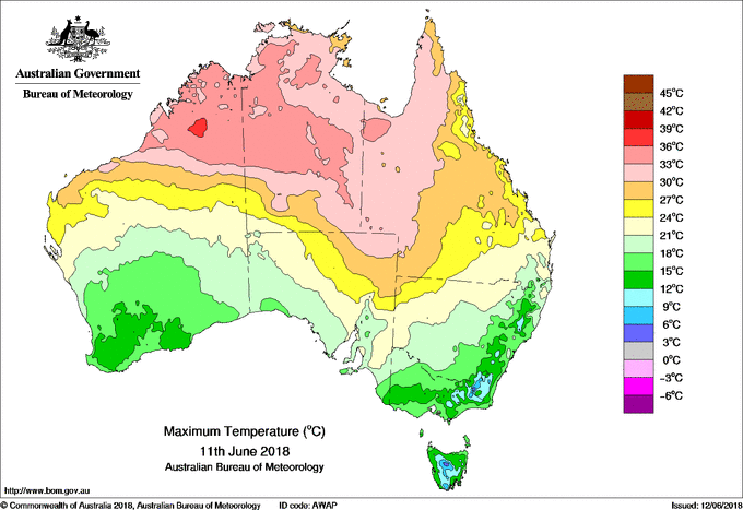 Temperature for Australia