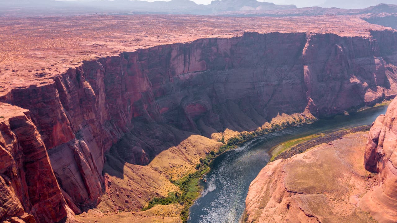 A closeup of grand canyon on a sunny day