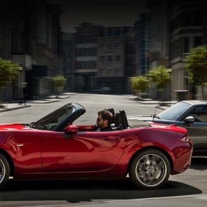 Red Mazda Miata MX5 Convertible