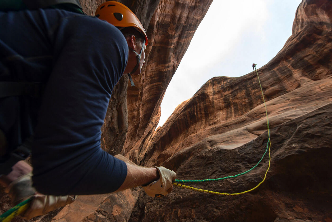 Photograph illustrating climbing trousers and the importance of fit and mobility