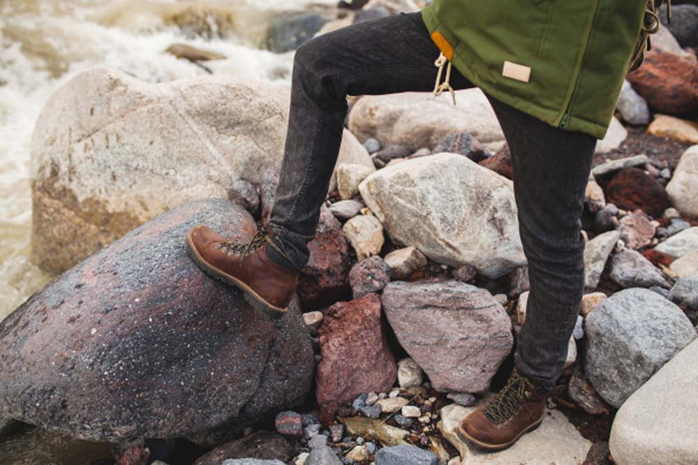 why wear hiking boots is explained in this image with rocky mountain