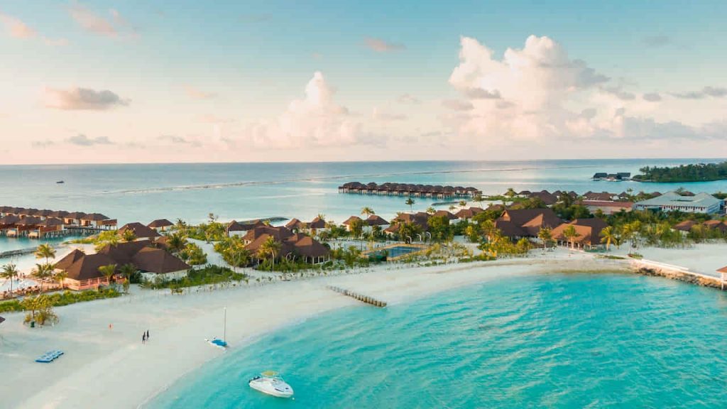 Aerial View of Beautiful Maldives
