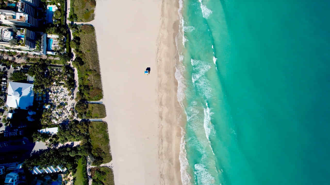 bird eye view of Miami beach, Florida