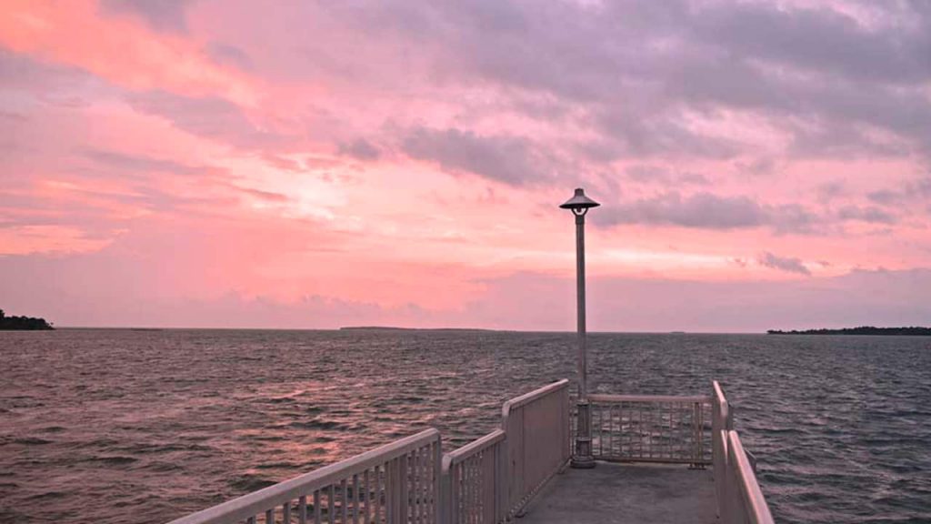 eye-catching purple-pink hues at the beach