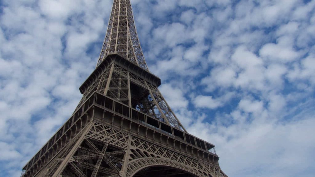 Eiffel tower under blue sky