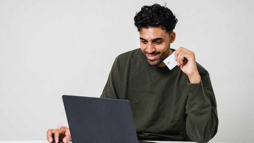 man using laptop