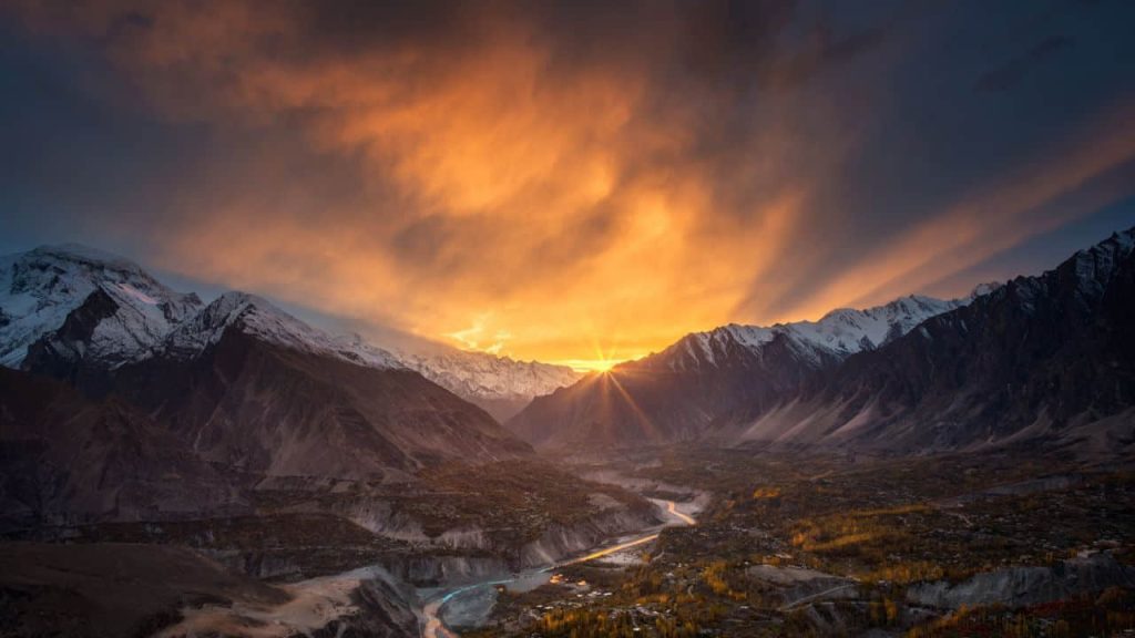 sunset in Hunza subdivision