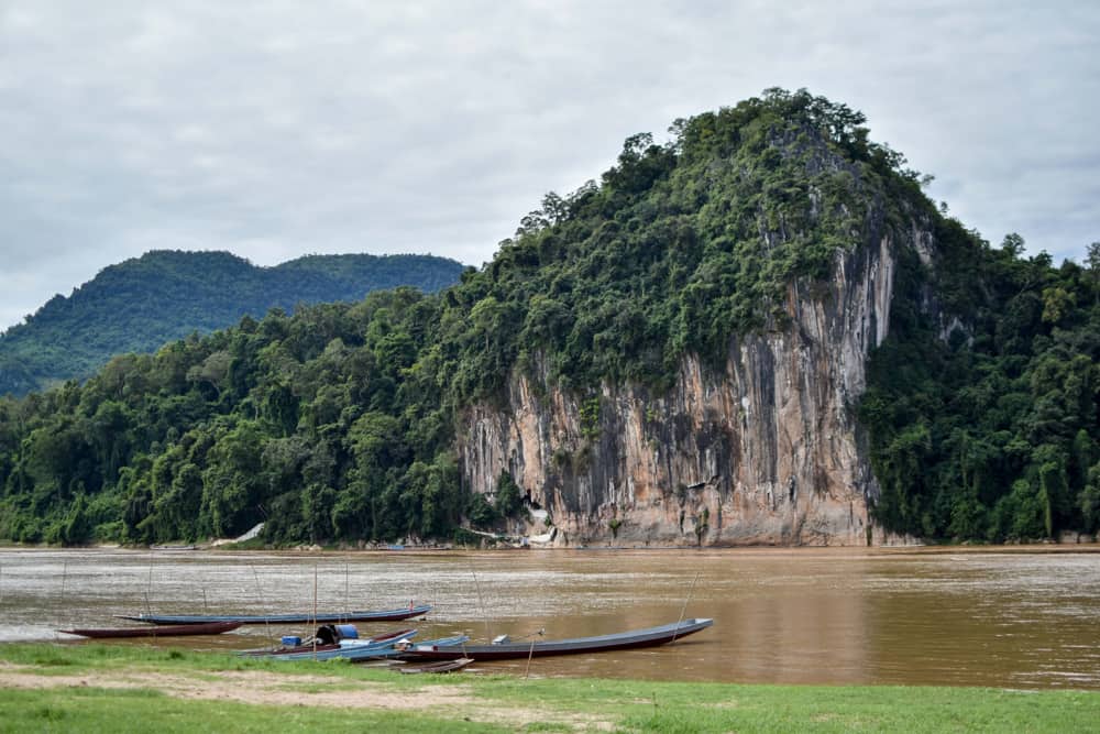 Luang Prabang Laos water boats and hill forests