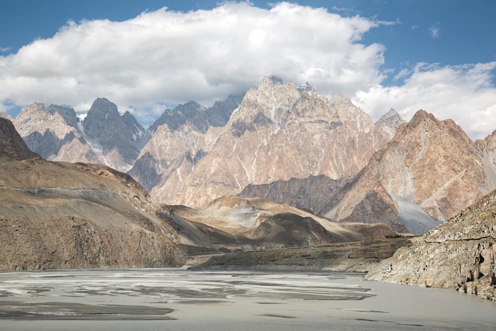 Mountain peaks in clouds hunza
