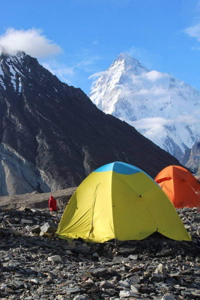High-altitude expedition camp on K2