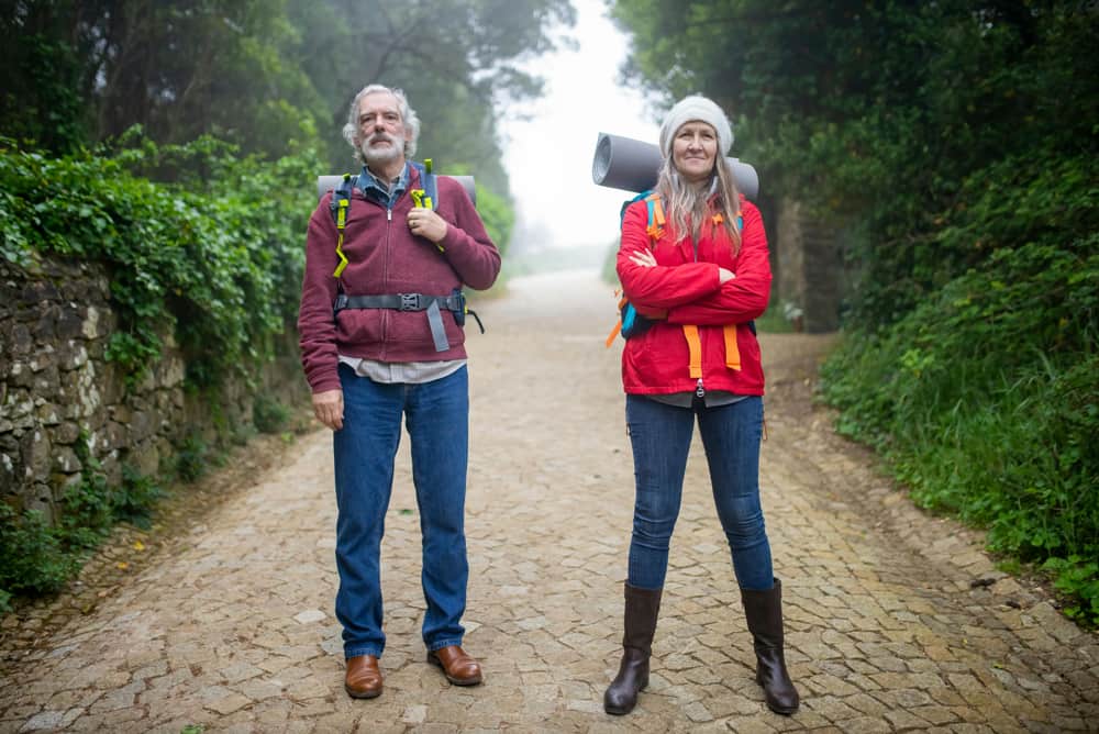 Elders Hiking in Woods