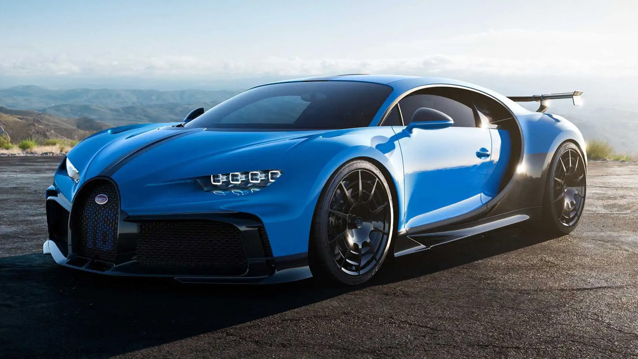 Bugatti Chiron Pur Sport a click on mountain top