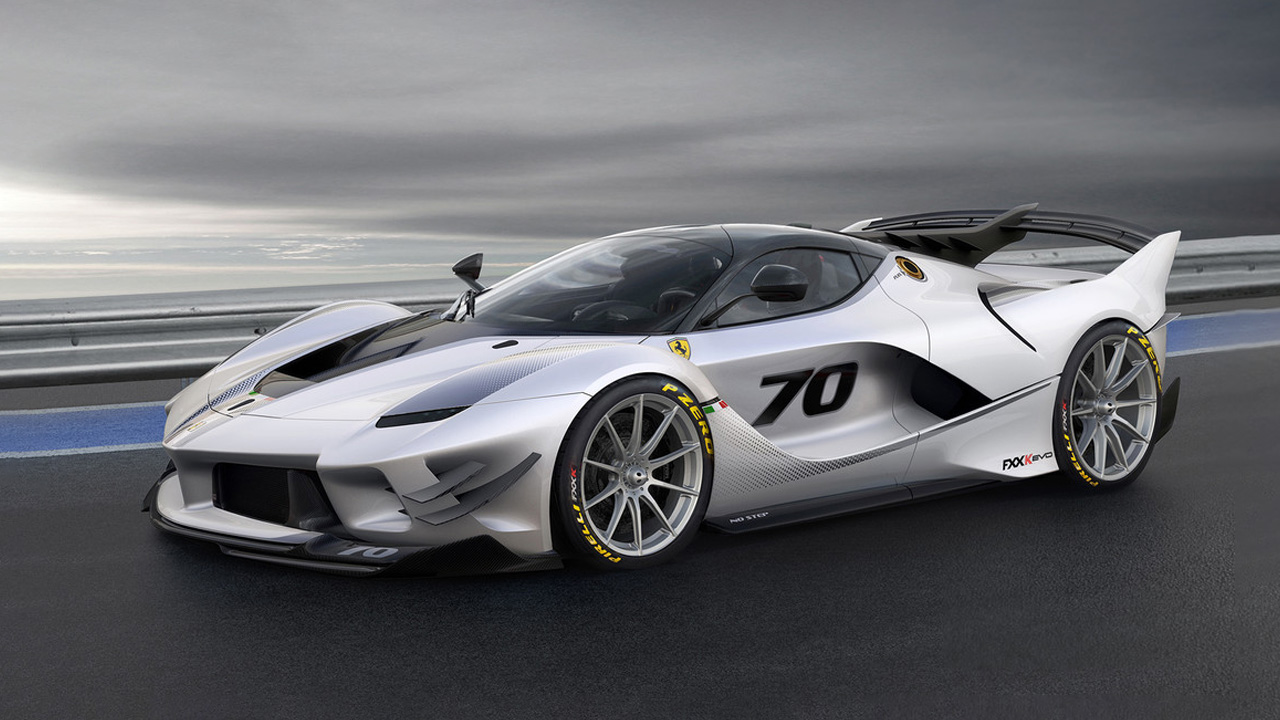 Ferrari FXX K Evo speeding on the shore