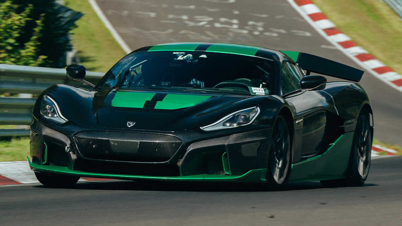on road click of Rimac Nevera Time Attack