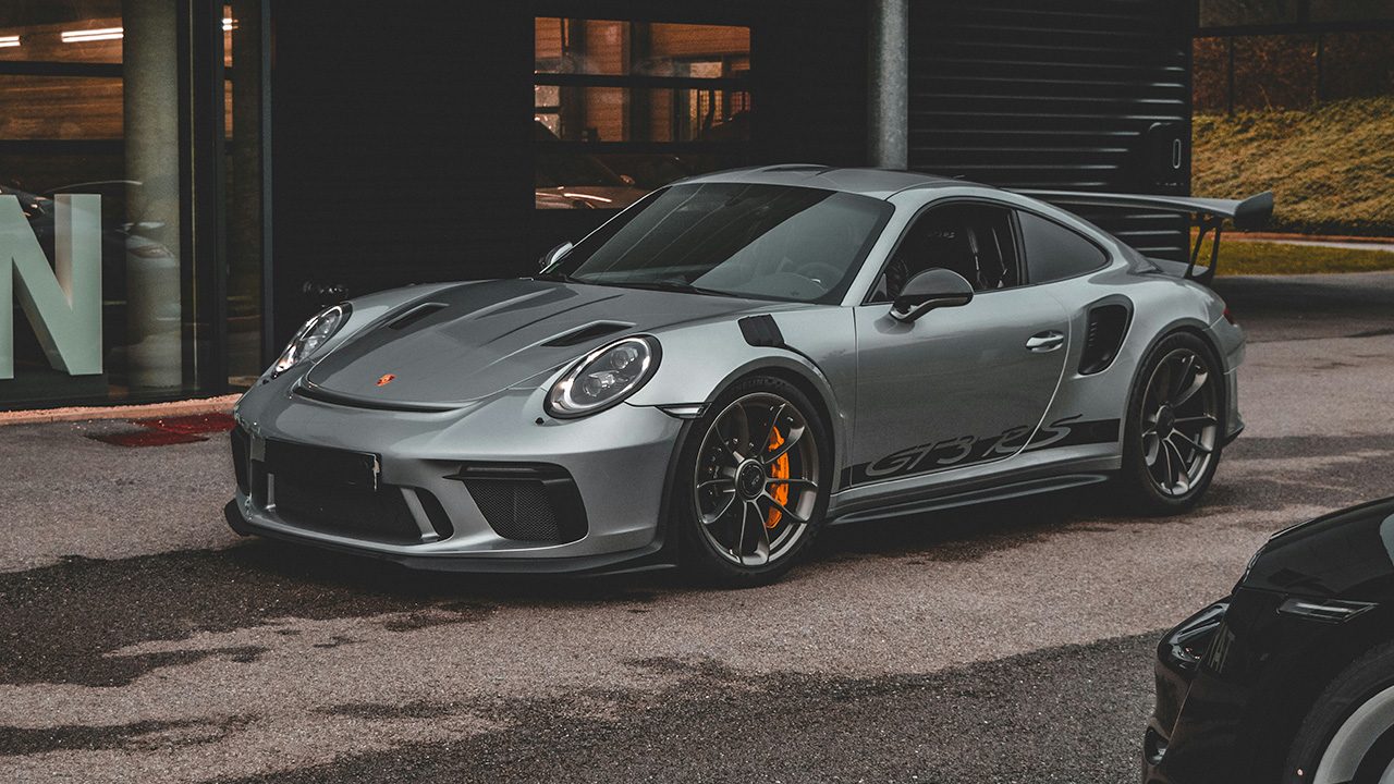 one of a kind designed Porsche 911 in grey metallic color
