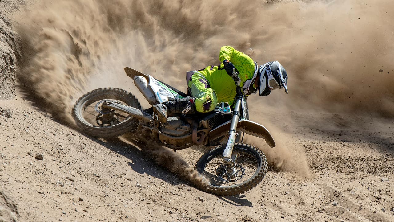 Man riding motocross dirt bike