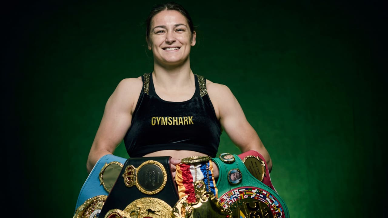Katie Taylor is a female boxer who holds multiple championship belts