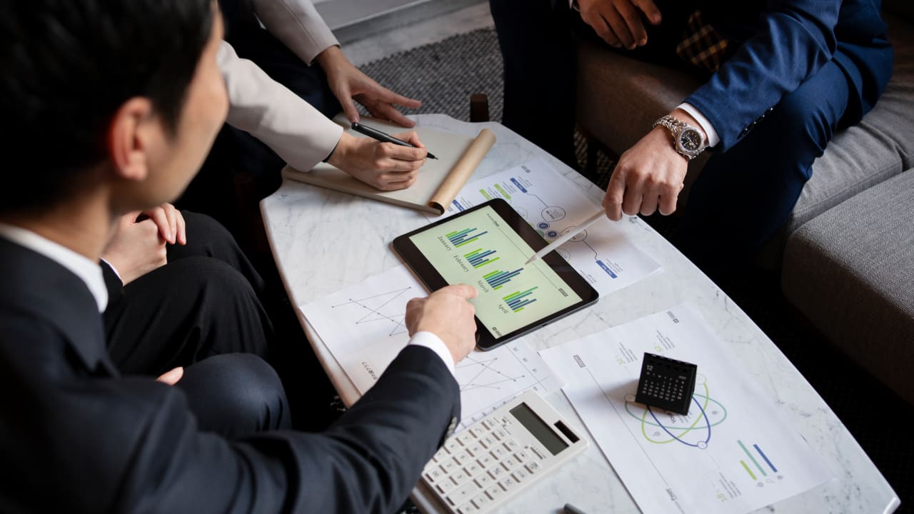 Business people working with ipad