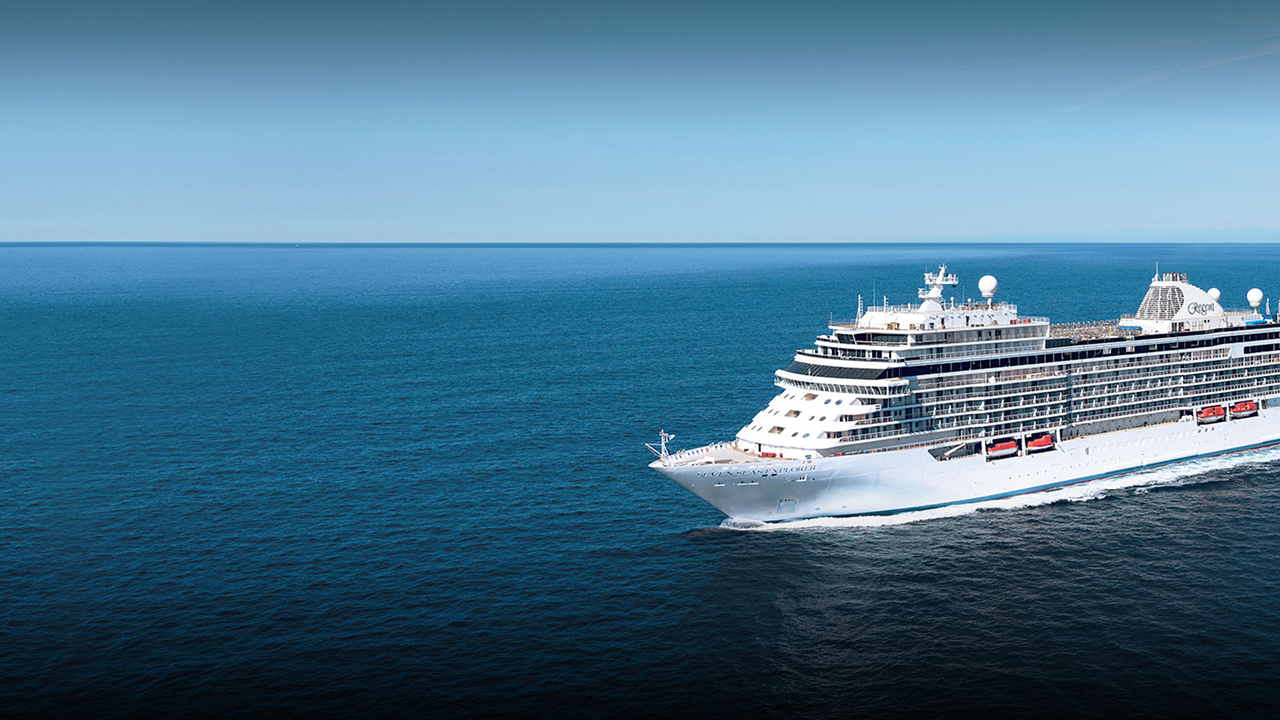 A Regent Seven Seas cruise on the blue sea