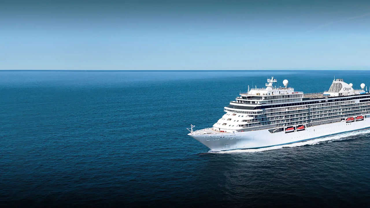 A Regent Seven Seas cruise on the blue sea