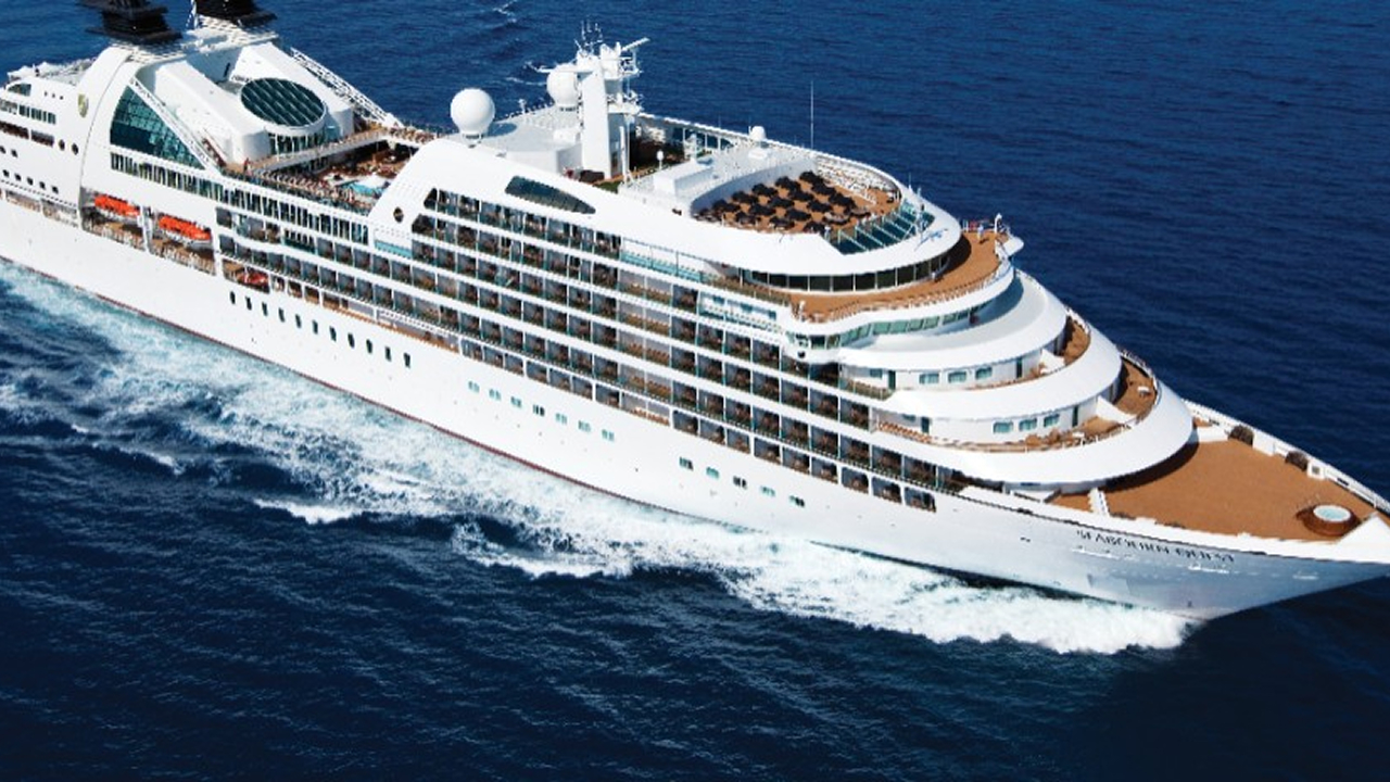 A top view of a Seabourn ship, which is a top cruise line for couples