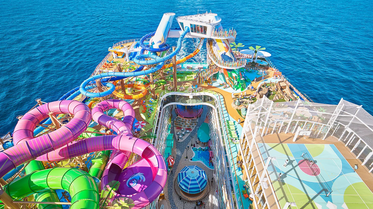 A top view of Royal Caribbean whiich is the icon of th seas