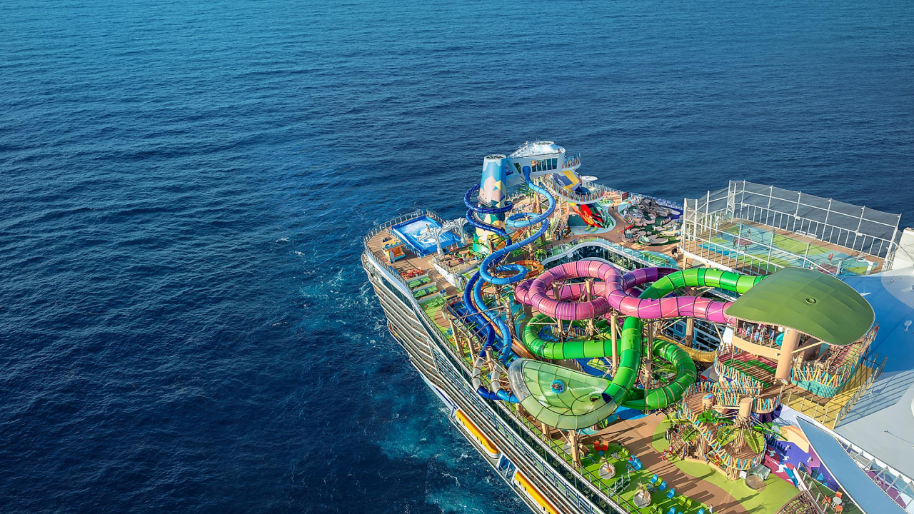 Largest cruise sailing in a blue sea