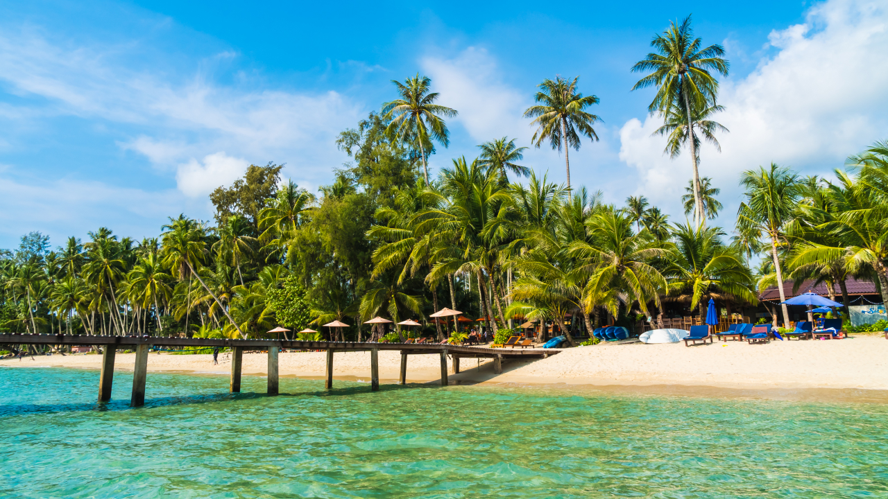 A beautiful tropical beach and sea