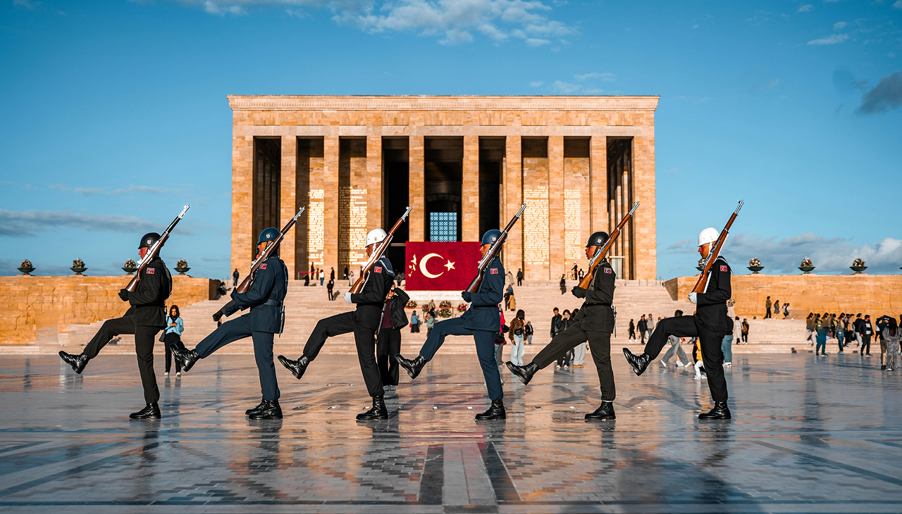 A group of guards performing in a ceremony