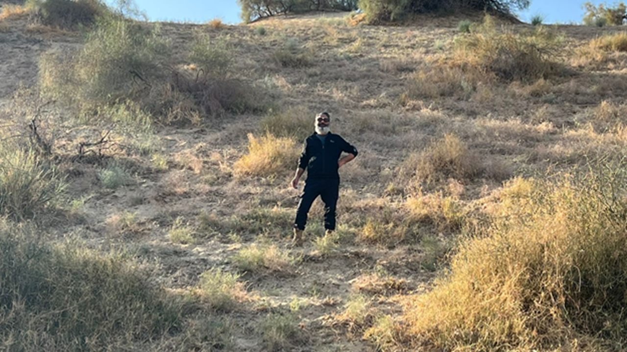 I'm standing in safari ground to experience the wind freely