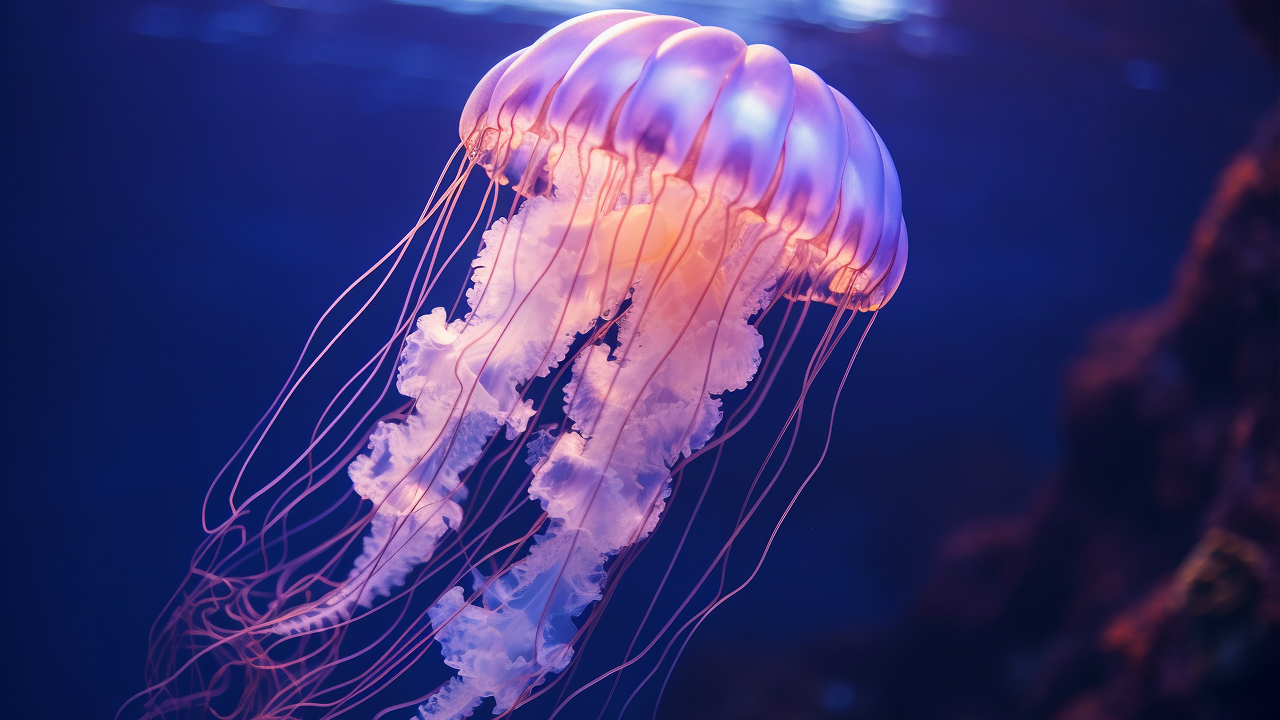 Box jellyfish in the ocean