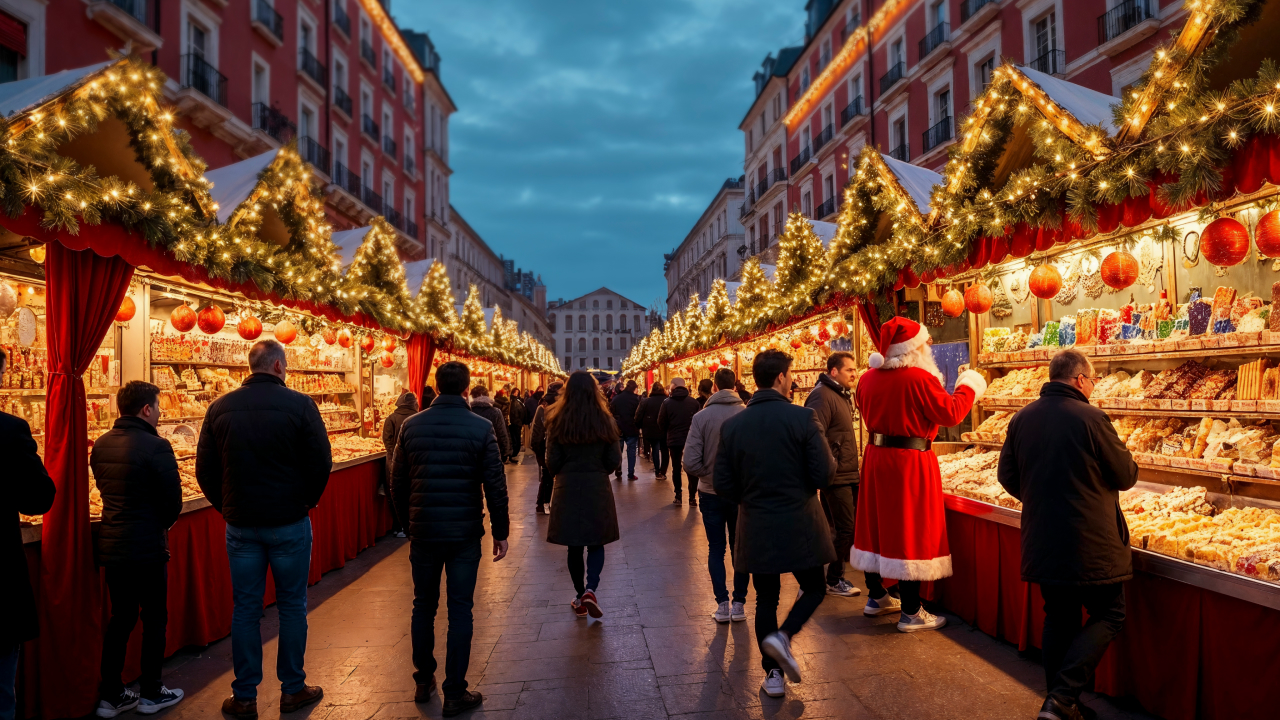 Beautiful Christmas market in Vienna Austria