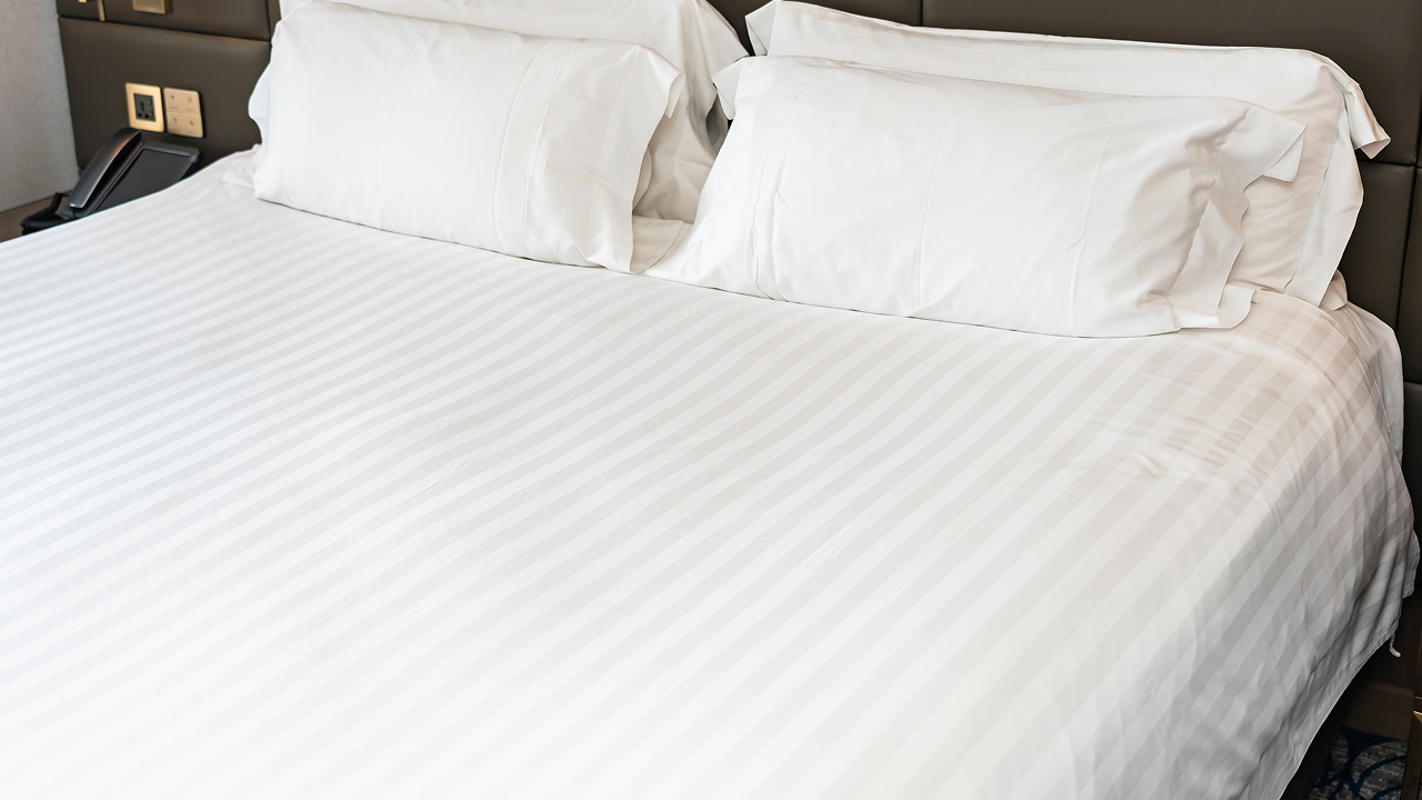 White pillows on a bed