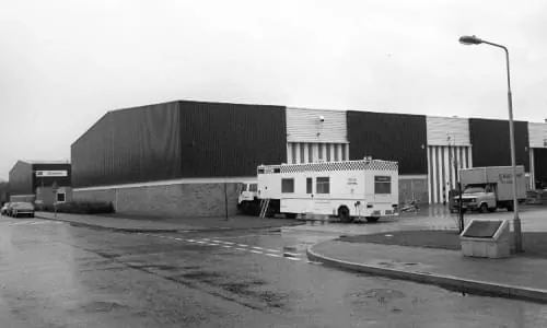An outside view of the Brinks Mat Warehouse, which is on the list of greatest robberies