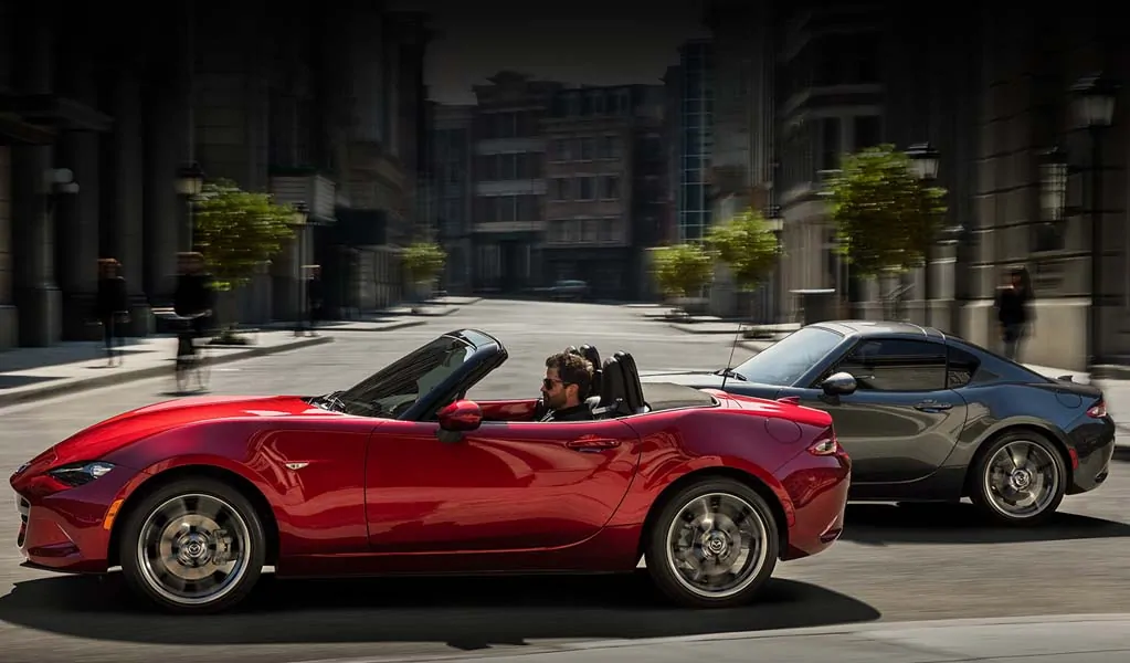 Red Mazda Miata MX5 Convertible