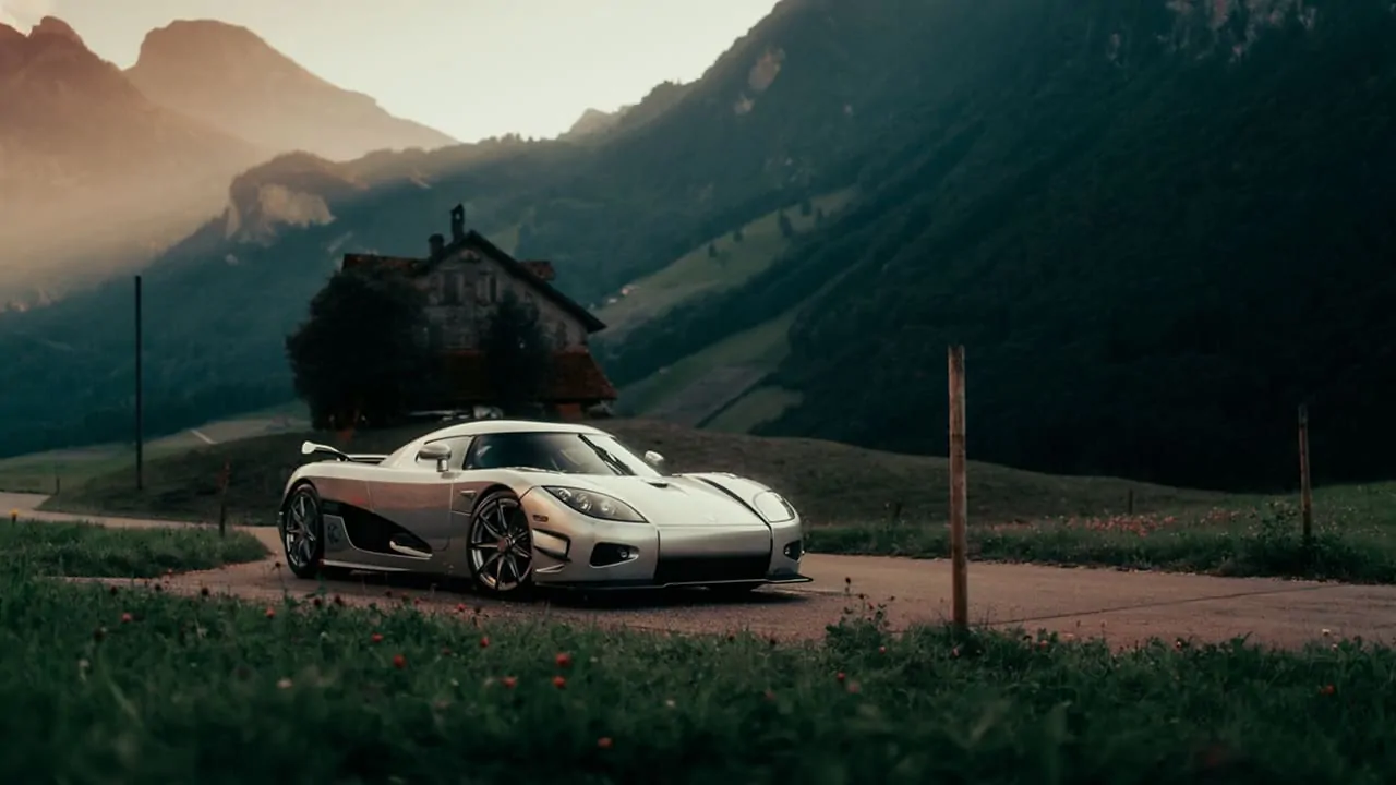 A stunning view with a Koenigsegg CCXR Trevita passing by, which is in the list of most expensive sports cars 