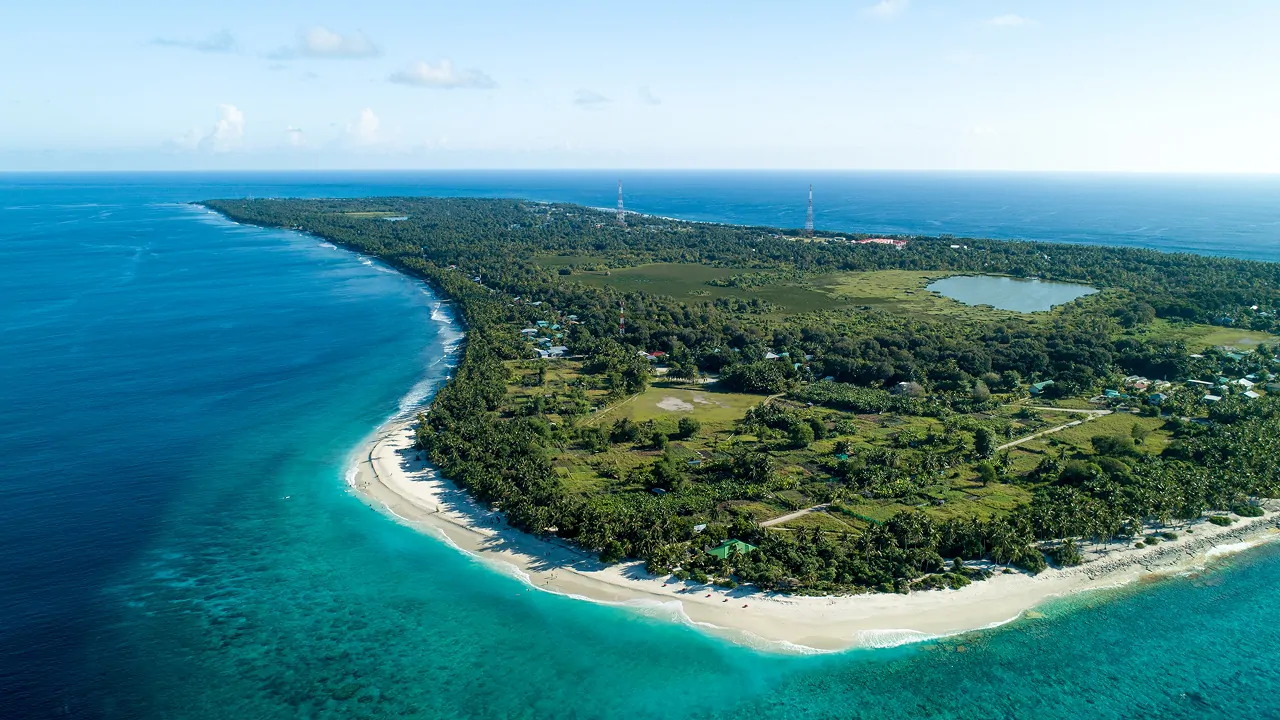A shot of the South Pacific showing the amazing islands, one of the best cruise destinations