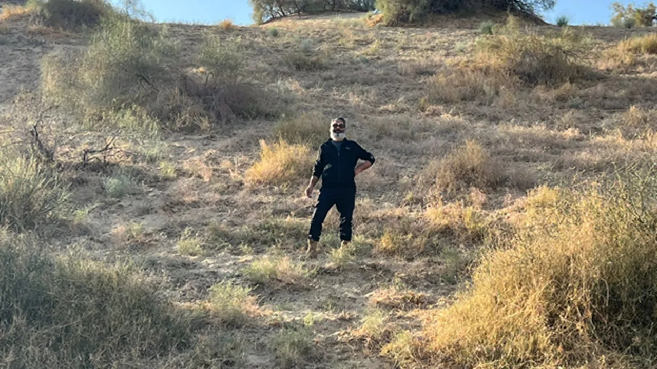 I'm standing in safari ground to experience the wind freely