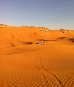 A beautiful orange desert of Saudi Arabia is a good option for solo travel